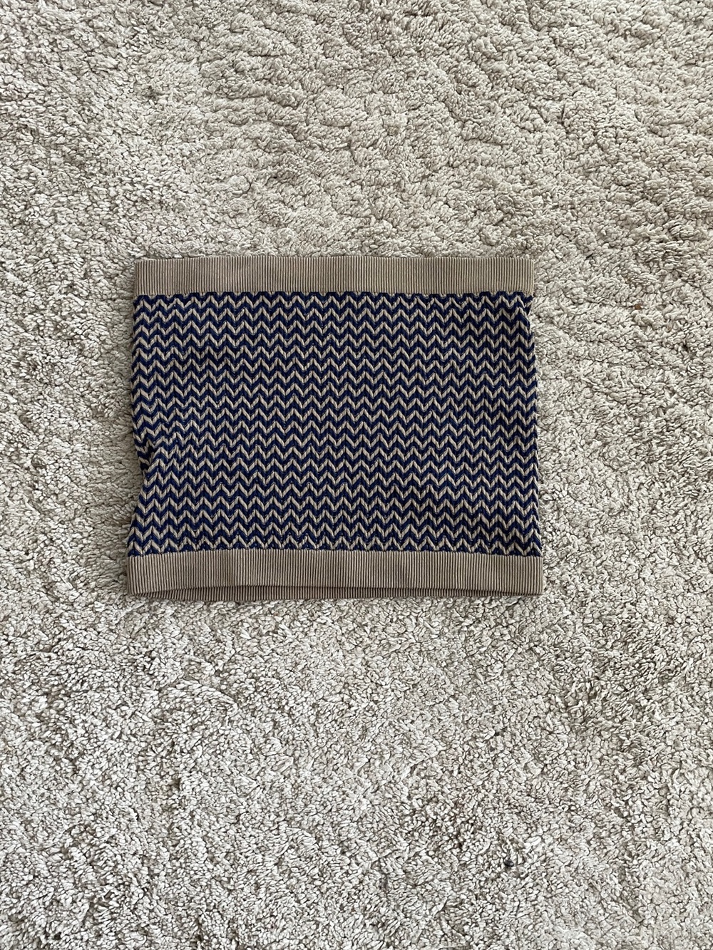Vintage Blue and Beige Knit Tube Top